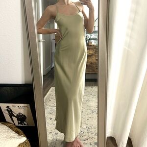 Nasty Gal Sage Green Satin Dress